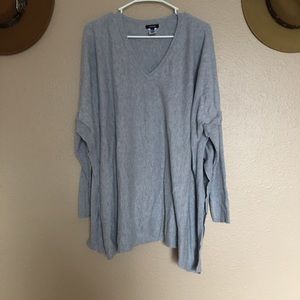 Women’s Apt. 9 Gray V-Neck Faux Shawl Long-sleeve Cardigan Sweater
